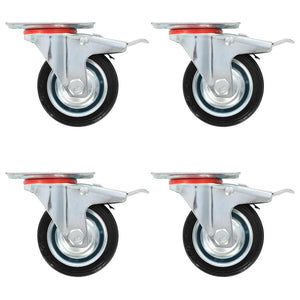 Vidaxl zwenkwielen met dubbele remmen 4 st 75 mm