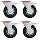 Vidaxl zwenkwielen met dubbele remmen 4 st 125 mm