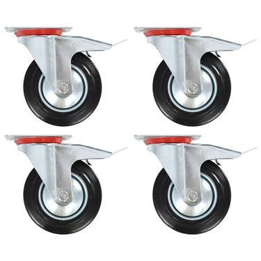 Vidaxl zwenkwielen met dubbele remmen 4 st 160 mm