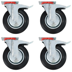 Vidaxl zwenkwielen met dubbele remmen 4 st 200 mm