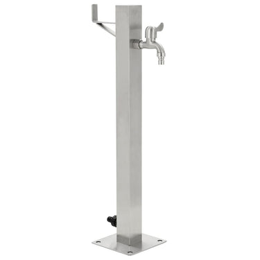 Vidaxl tuinwaterkolom vierkant 65 cm roestvrij staal