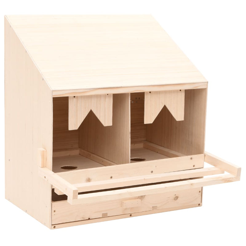 Load image into Gallery viewer, Vidaxl kippenlegkast 2 compartimenten 63x40x65 cm massief grenenhout
