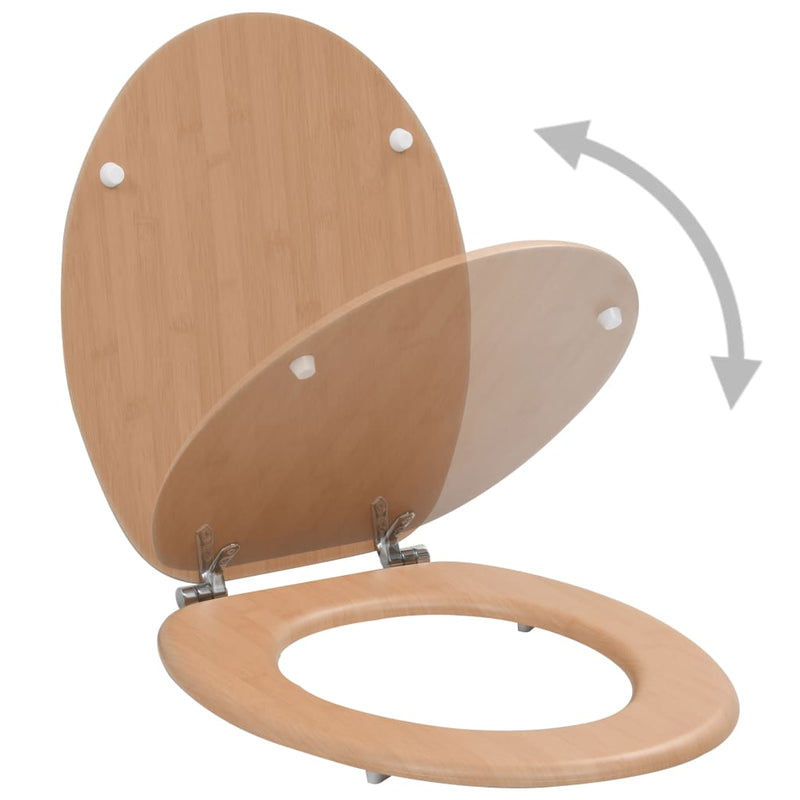 Load image into Gallery viewer, Vidaxl toiletbril met deksel bamboe mdf
