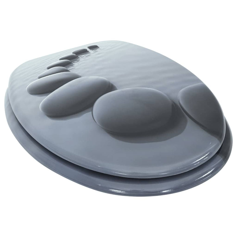 Load image into Gallery viewer, Vidaxl toiletbril met soft-close deksel stenen mdf
