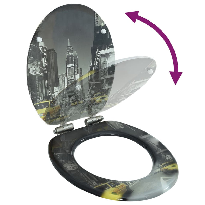 Load image into Gallery viewer, Vidaxl toiletbril met soft-close deksel new york mdf
