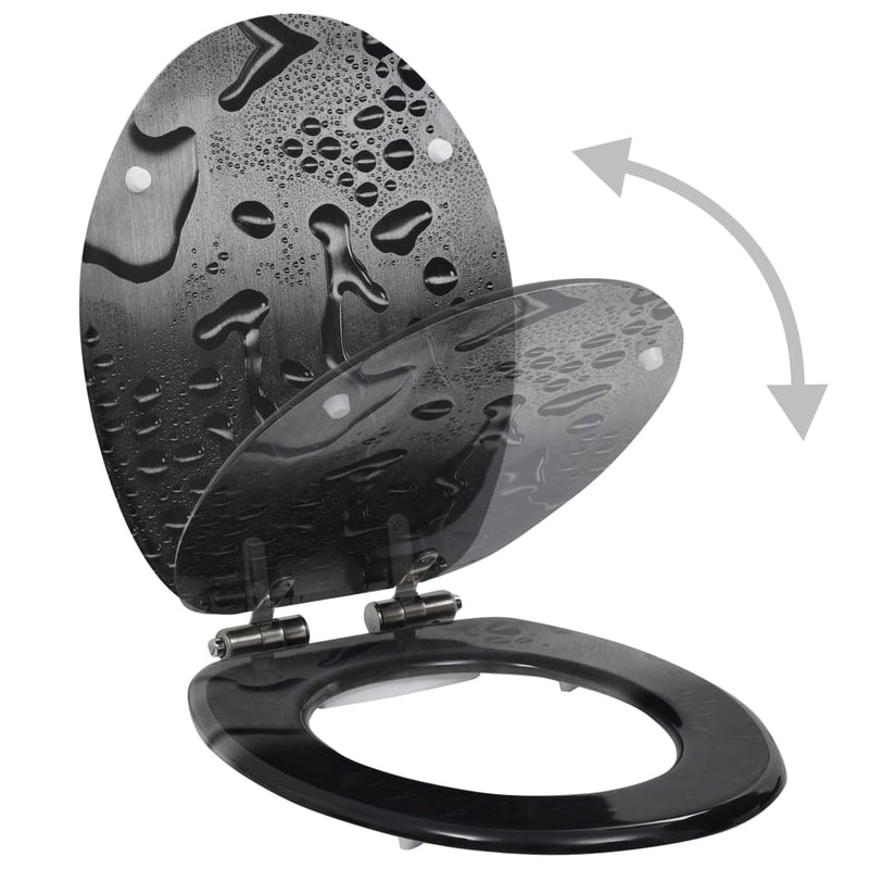 Load image into Gallery viewer, Vidaxl toiletbril met soft-close deksel waterdruppel mdf
