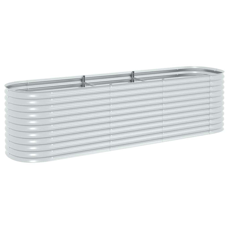 Load image into Gallery viewer, Vidaxl plantenbak verhoogd 320x80x81 cm gegalvaniseerd staal zilver
