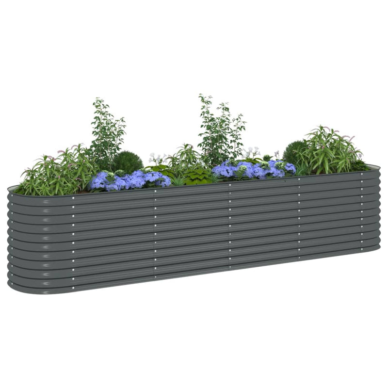 Load image into Gallery viewer, VidaXL Plantenbak verhoogd 400x80x81 cm gegalvaniseerd staal grijs
