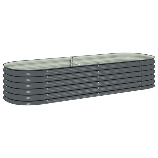 Vidaxl plantenbak verhoogd 240x80x44 cm gegalvaniseerd staal grijs