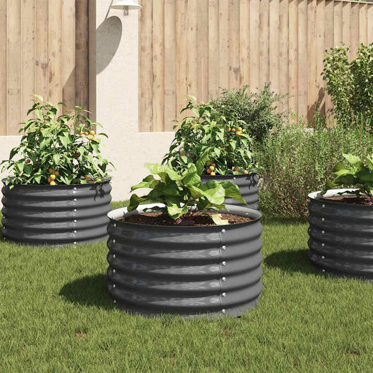 Vidaxl plantenbak verhoogd 80x80x44 cm gegalvaniseerd staal grijs