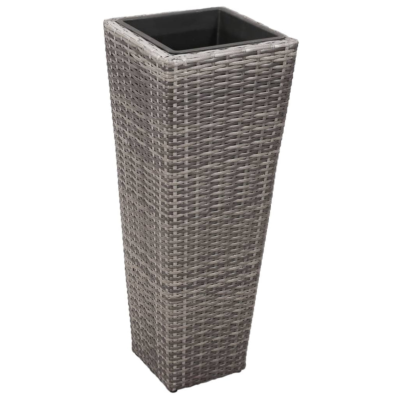 Load image into Gallery viewer, Vidaxl plantenbakken verhoogd 3 st poly rattan grijs
