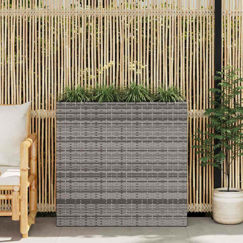Load image into Gallery viewer, Vidaxl plantenbak verhoogd met 4 potten poly rattan wit
