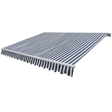 Vidaxl luifel handmatig uittrekbaar 300 cm blauw wit