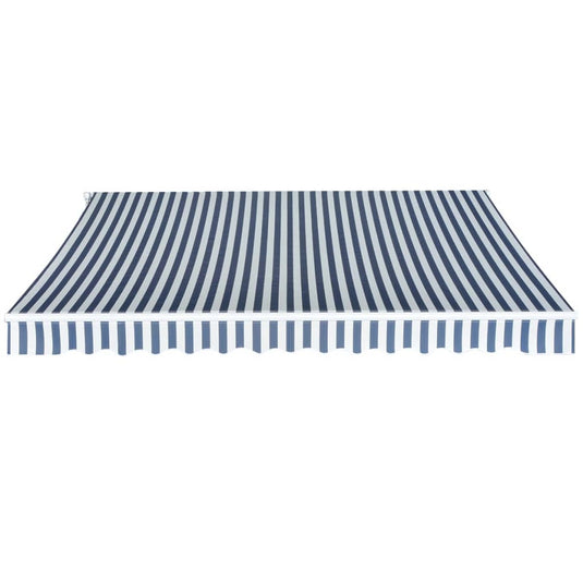 Vidaxl luifel handmatig uittrekbaar 350 cm blauw wit