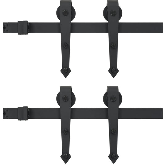 Vidaxl onderdelenset voor schuifdeur 2x183 cm staal zwart