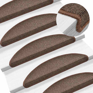 Vidaxl trapmatten 15 st 56x17x3 cm koffiebruin halfrond