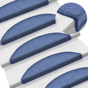 Vidaxl trapmatten 15 st 56x17x3 cm blauw halfrond
