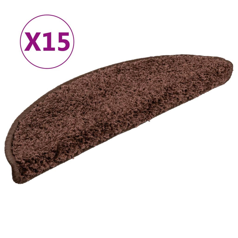 Load image into Gallery viewer, Vidaxl trapmatten 15 st 56x17x3 cm bruin halfrond
