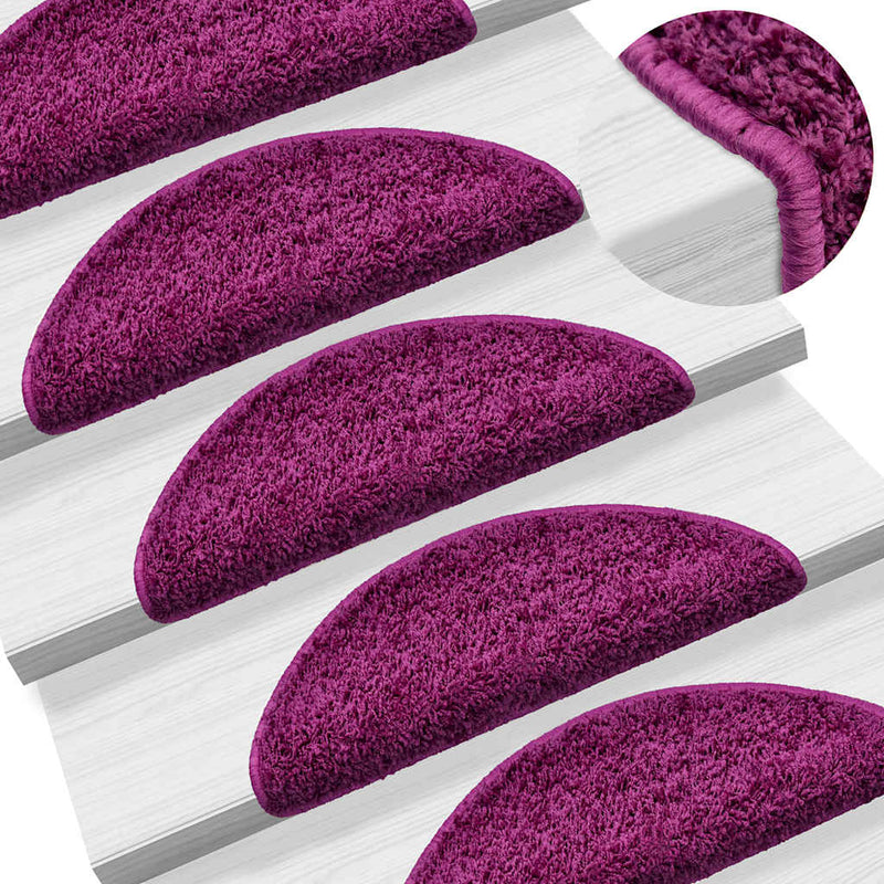 Load image into Gallery viewer, Vidaxl trapmatten 15 st 56x17x3 cm violet halfrond
