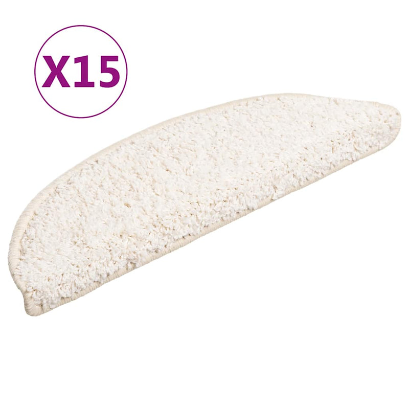 Load image into Gallery viewer, Vidaxl trapmatten 15 st 56x17x3 cm wit halfrond

