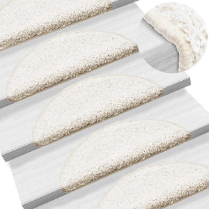 Vidaxl trapmatten 15 st 56x17x3 cm wit halfrond