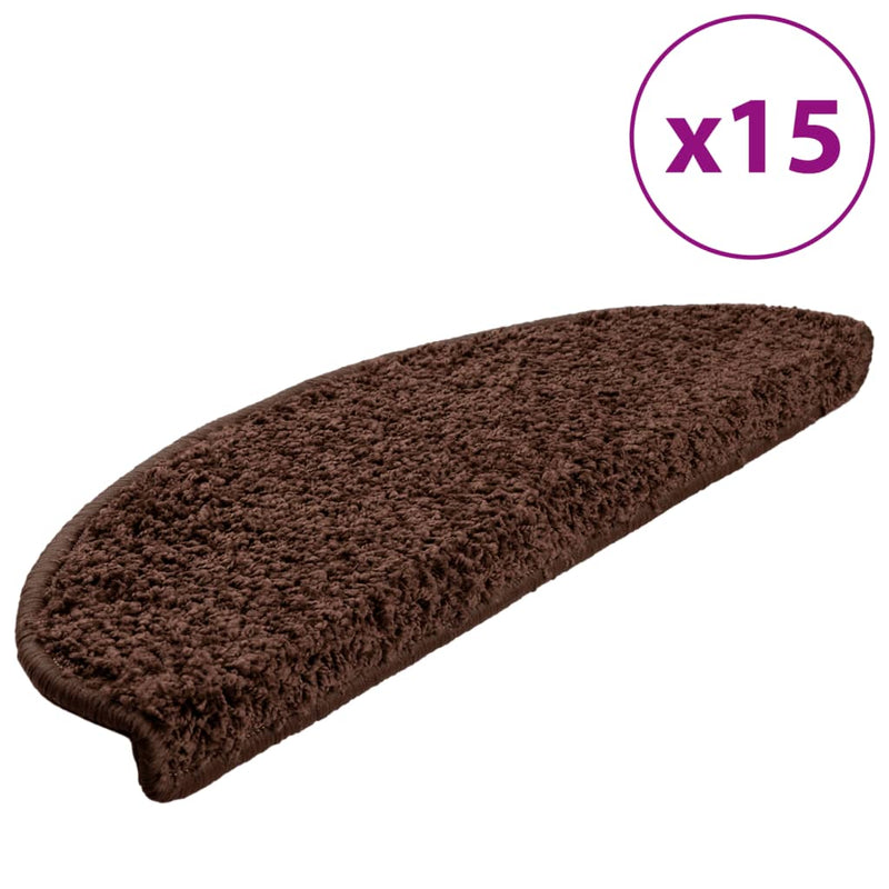 Load image into Gallery viewer, Vidaxl trapmatten 15 st 65x21x4 cm bruin halfrond groot
