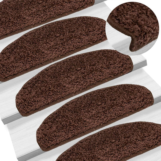 Vidaxl trapmatten 15 st 65x21x4 cm bruin halfrond groot