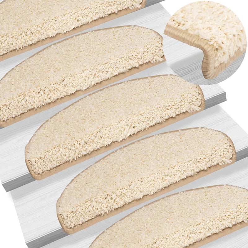 Load image into Gallery viewer, Vidaxl trapmatten 15 st 65x21x4 cm crème halfrond groot
