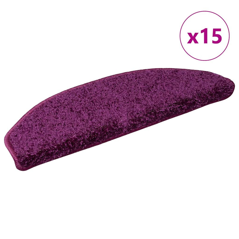 Load image into Gallery viewer, Vidaxl trapmatten 15 st 65x21x4 cm violet halfrond groot
