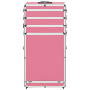 Vidaxl make-up trolley aluminium roze