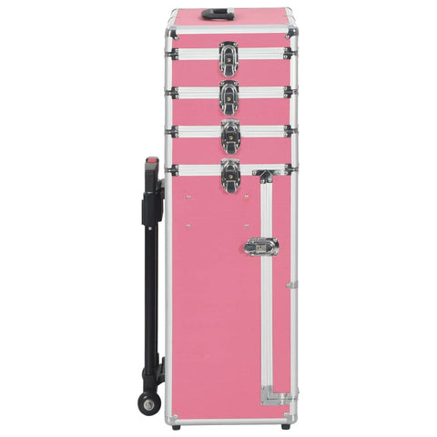 VidaXL Make-up trolley aluminium roze