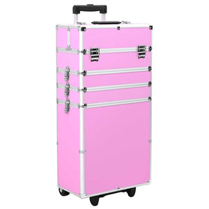 Vidaxl make-up trolley aluminium roze