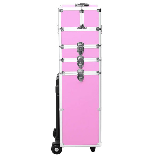 Vidaxl make-up trolley aluminium roze