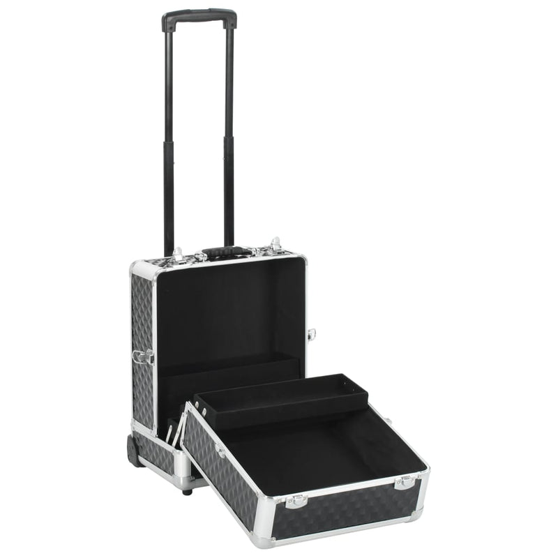Load image into Gallery viewer, VidaXL Make-up trolley 35x29x45 cm aluminium zwart
