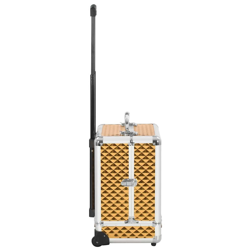 Load image into Gallery viewer, Vidaxl make-up trolley 35x29x45 cm aluminium goudkleurig
