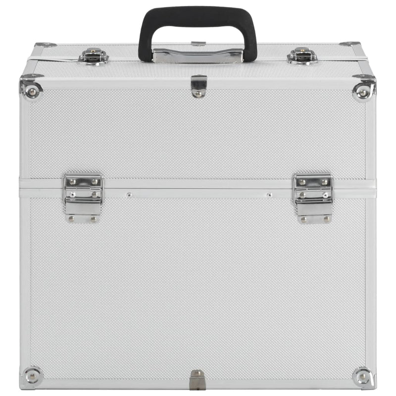 Load image into Gallery viewer, Vidaxl make-up koffer 38x23x34 cm aluminium zilverkleurig
