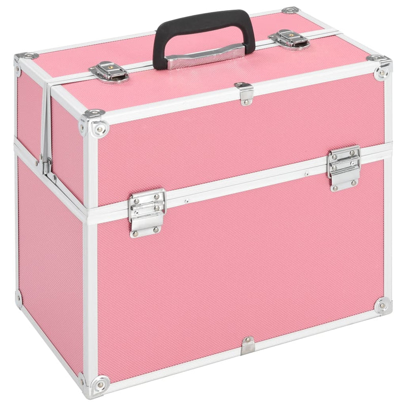 Load image into Gallery viewer, Vidaxl make-up koffer 38x23x34 cm aluminium roze
