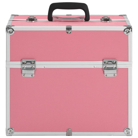 VidaXL Make-up koffer 37x24x35 cm aluminium roze