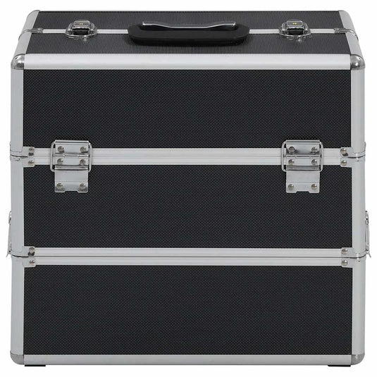Vidaxl make-up koffer 37x24x35 cm aluminium zwart