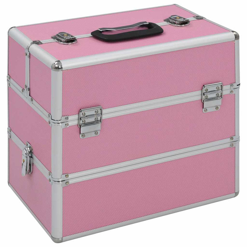 Chargez l'image dans la visionneuse de la galerie, Vidaxl make-up koffer 37x24x35 cm aluminium roze
