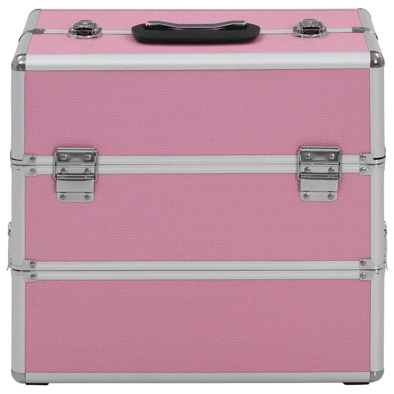 Chargez l'image dans la visionneuse de la galerie, Vidaxl make-up koffer 37x24x35 cm aluminium roze
