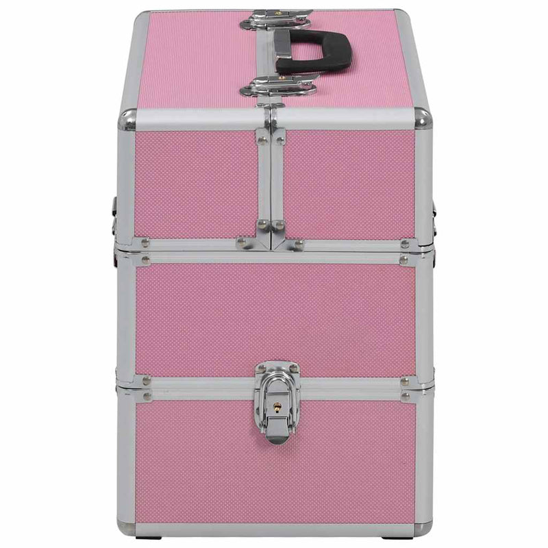 Chargez l'image dans la visionneuse de la galerie, Vidaxl make-up koffer 37x24x35 cm aluminium roze

