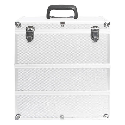 VidaXL Make-up koffer 37x24x40 cm aluminium zilverkleurig