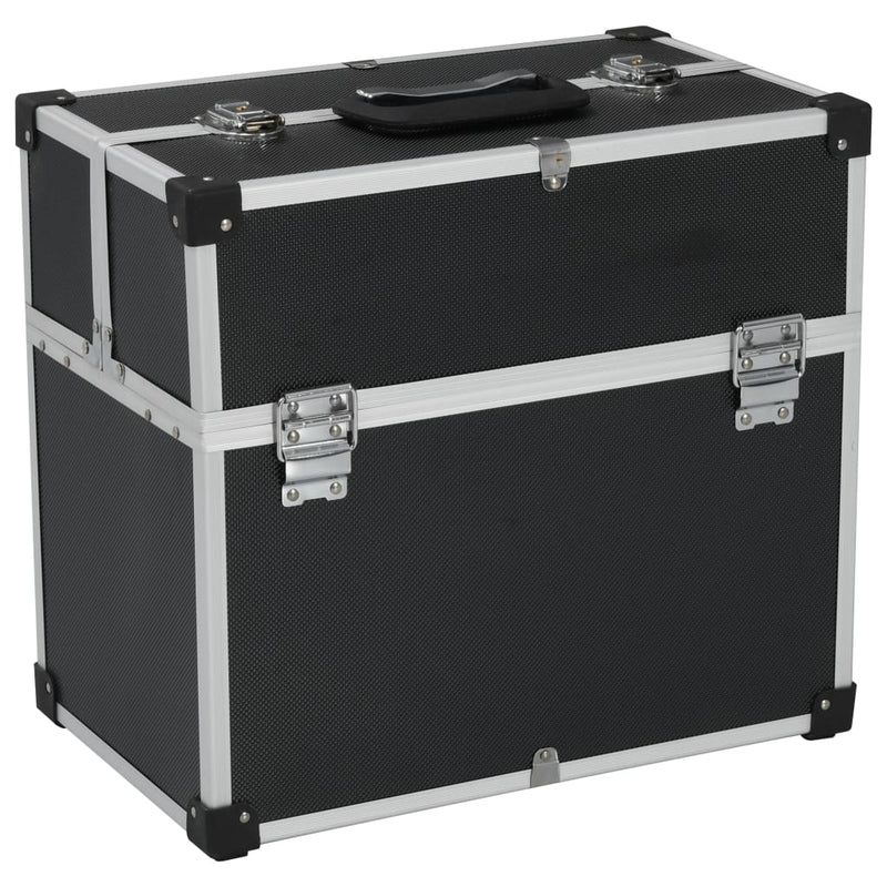 Load image into Gallery viewer, Vidaxl gereedschapskoffer 38x22,5x34 cm aluminium zwart
