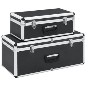 Vidaxl opbergkoffers 2 st aluminium zwart