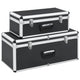 Vidaxl opbergkoffers 2 st aluminium zwart