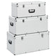 Vidaxl opbergkoffers 3 st aluminium zilverkleurig