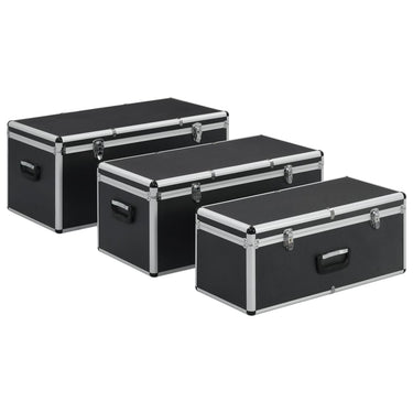 Vidaxl opbergkoffers 3 st aluminium zwart