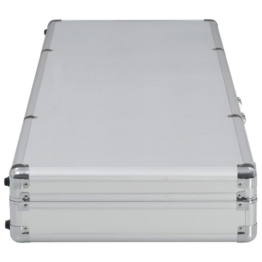 Vidaxl wapenkoffer 118x38x12 aluminium zilverkleurig