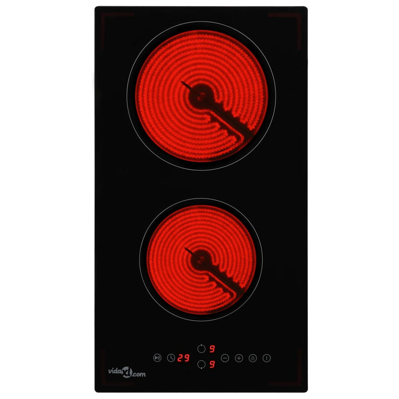 Load image into Gallery viewer, Vidaxl keramische kookplaat met 2 kookzones aanraakbediening 3000 w
